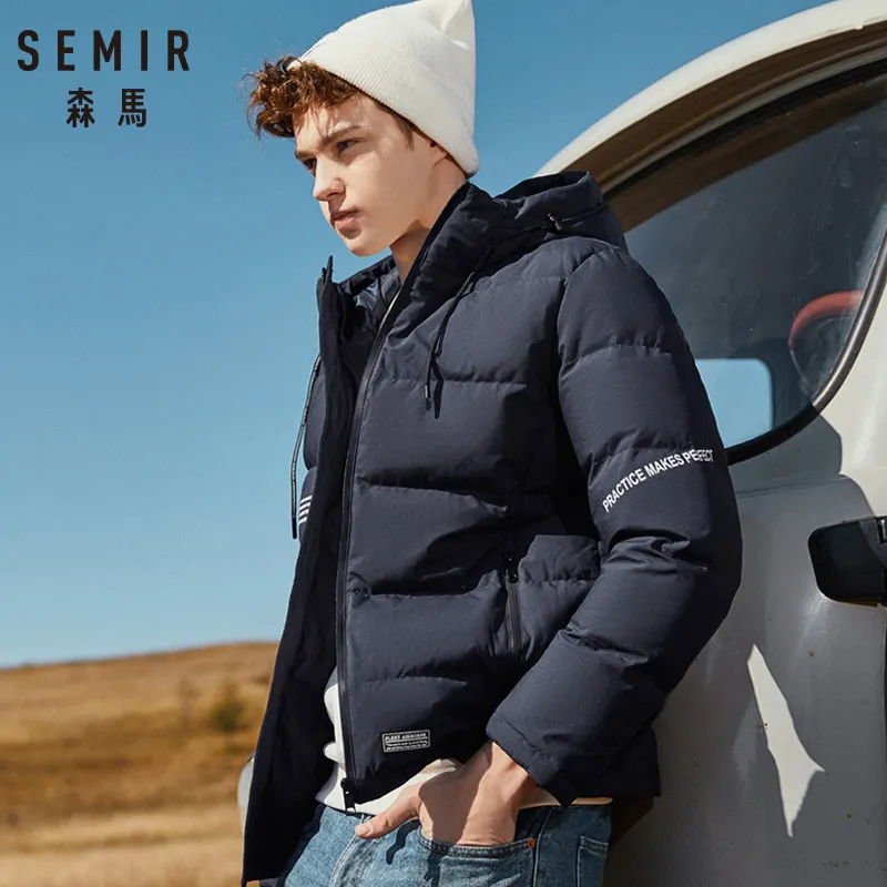 Бренд SEMIR толстый Повседневный модный пуховик для мужчин черный зеленый красный