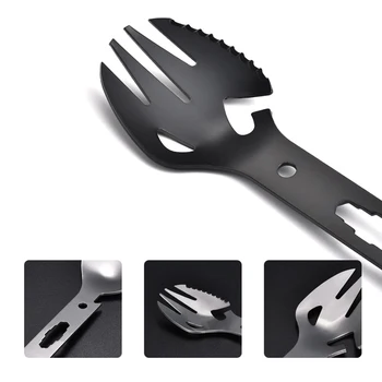 Outdoor Camping Fork Spoon Titanium Cookware Sets Camping Picnic Spoon Fork Hiking Fishing BBQ Supplies 4