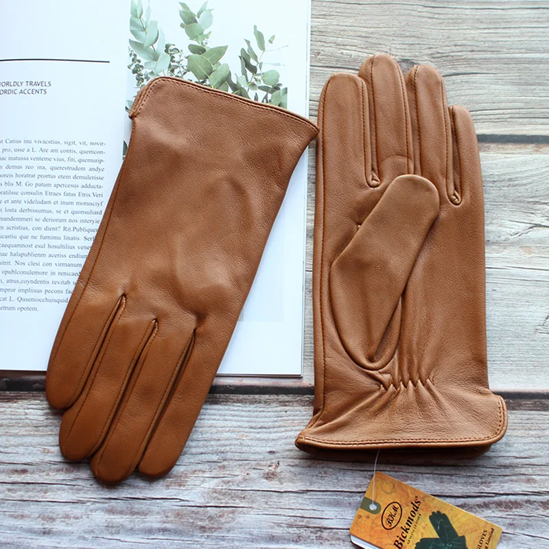 Leather Unlined Fashion Driver's Driving Touch Screen Sheepskin Gloves Men's Thin Electric Bike Motorcycle Riding Gloves