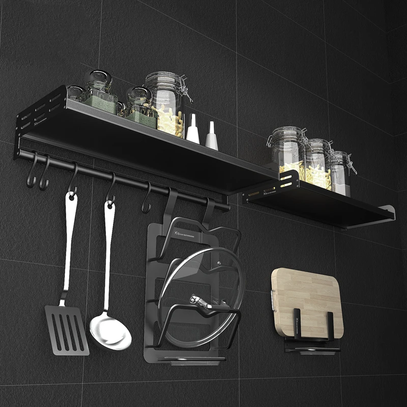 

Wall Mounted Kitchen Hardware Set Aluminum Kitchen Organizer Knife Holder Chopsticks Holder Kitchen Rack No Drilling