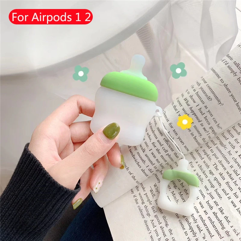 Мультяшные беспроводные bluetooth наушники чехол для apple airpods силиконовая мягкая кожаная гарнитура коробка для Airpods 2 милый защитный чехол - Цвет: 287