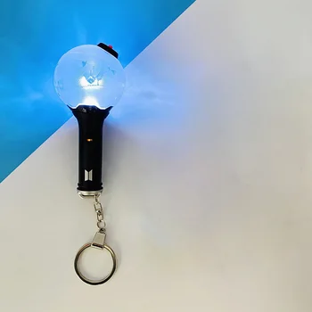 

Kpop Korea Star Boys Mini Lightstick Keychain Concert Armybomb Light Stick Key Chain Glow Lamp Pendant