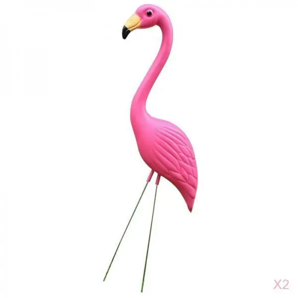Realistic Large Pink Flamingo Garden Decoration Lawn Art Ornament Home Craft, Pack of 2