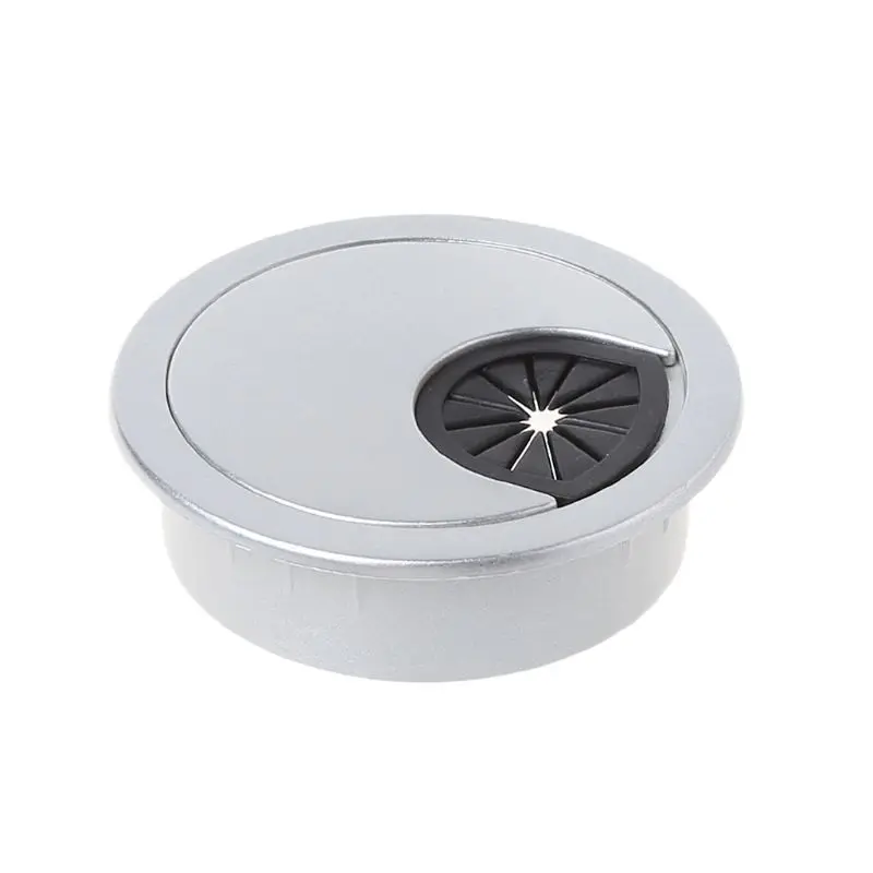 

Drop Shipping Computer Desktop Plastic Cable Box Table Wire Outlet Round Port Hole Cover 60mm