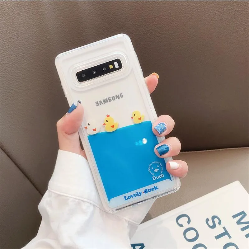 Синий Ourpho чехол для телефона для samsung Galaxy S10 Plus S10E S8 S9 Plus милый мягкий силиконовый прозрачный чехол-накладка - Цвет: Синий