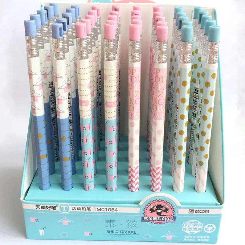 

30pcs/lot Pattern Series 2.0mm Children Bring Pencil Sharpener Pencil With Three Colors Gift School Supplies For Writing