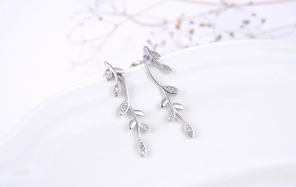 ORSA JEWELS чистый 925 женские серьги новейший серебряный модный плетеный в форме серьги женские повседневные ювелирные изделия для торжественного случая SE185