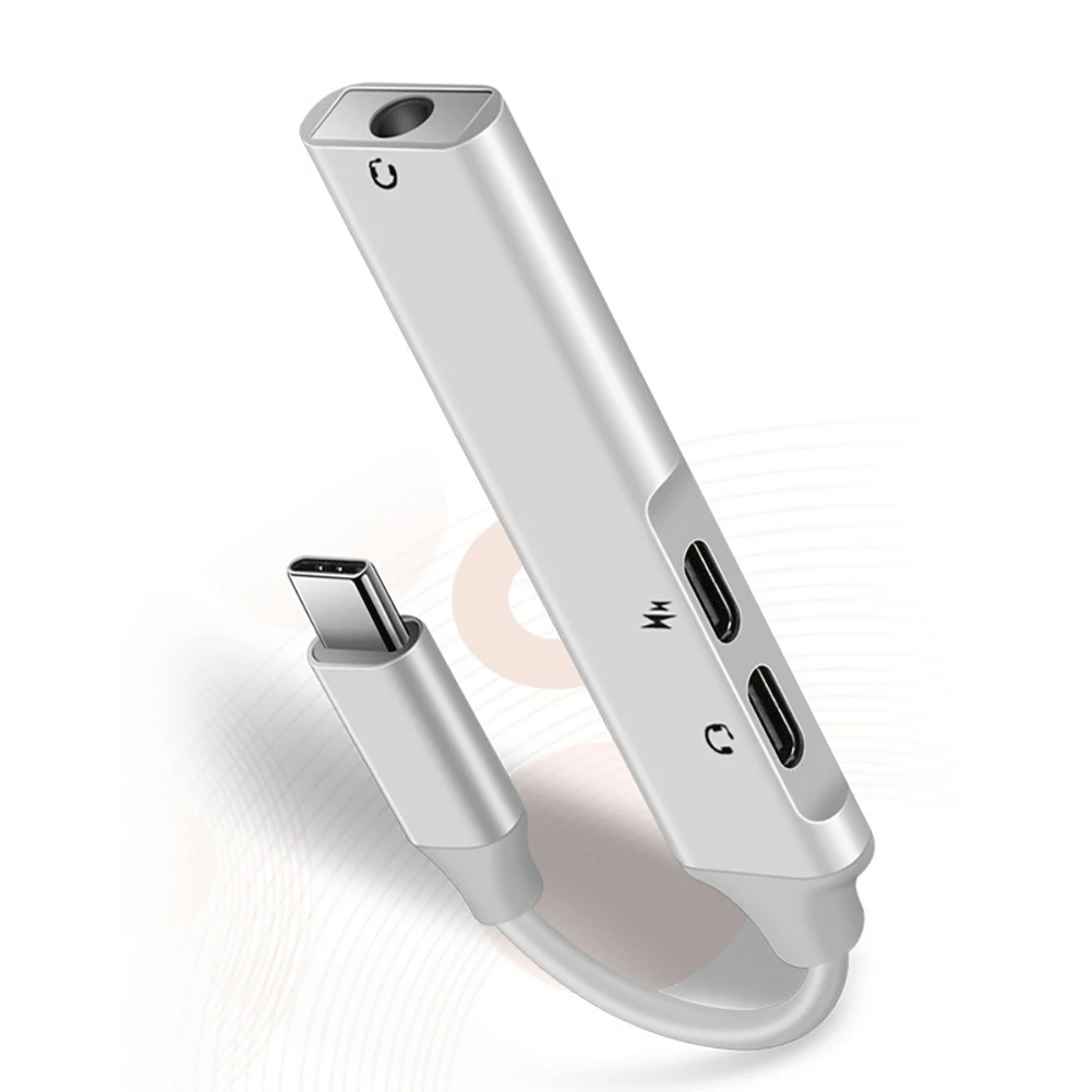 3 in 1 USB C to 3 5mm audio adapter USB Type C to 3 5mm USB C Headphone Jack Dongle and Charging Adapter for Macbook Laptop