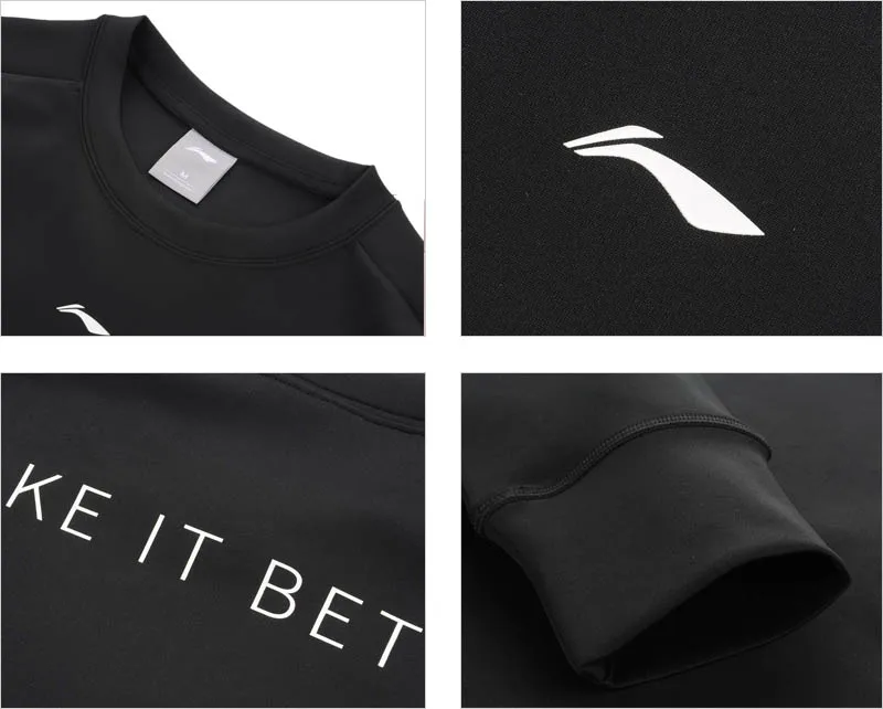 Li-Ning женский тренировочный свитер, свободный крой, комфорт, фитнес, 91% полиэстер, 9% спандекс, подкладка, спортивные топы AWDP532 WWW1071