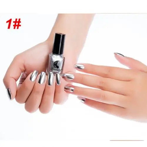 1 Mirror Silver Горячий 6 мл металлический зеркальный эффект маникюрная пилка искусство лак наклейка - Цвет: 1 Mirror Silver