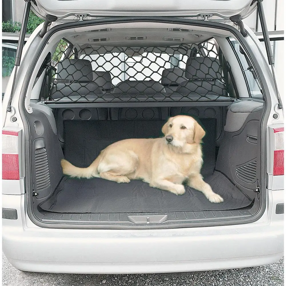 Barrera de red para perros con organizador de malla de seguridad  automática, bolsa de almacenamiento elástica universal para automóviles,  SUV, fácil