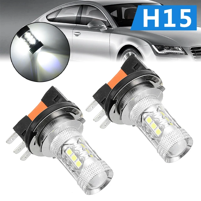 2x H15 LED Bulb 80W 20000LM CSP Car Headlight High Beam Day Driving Running  Light 12V 6000K White Auto Lamp For VW Audi - AliExpress