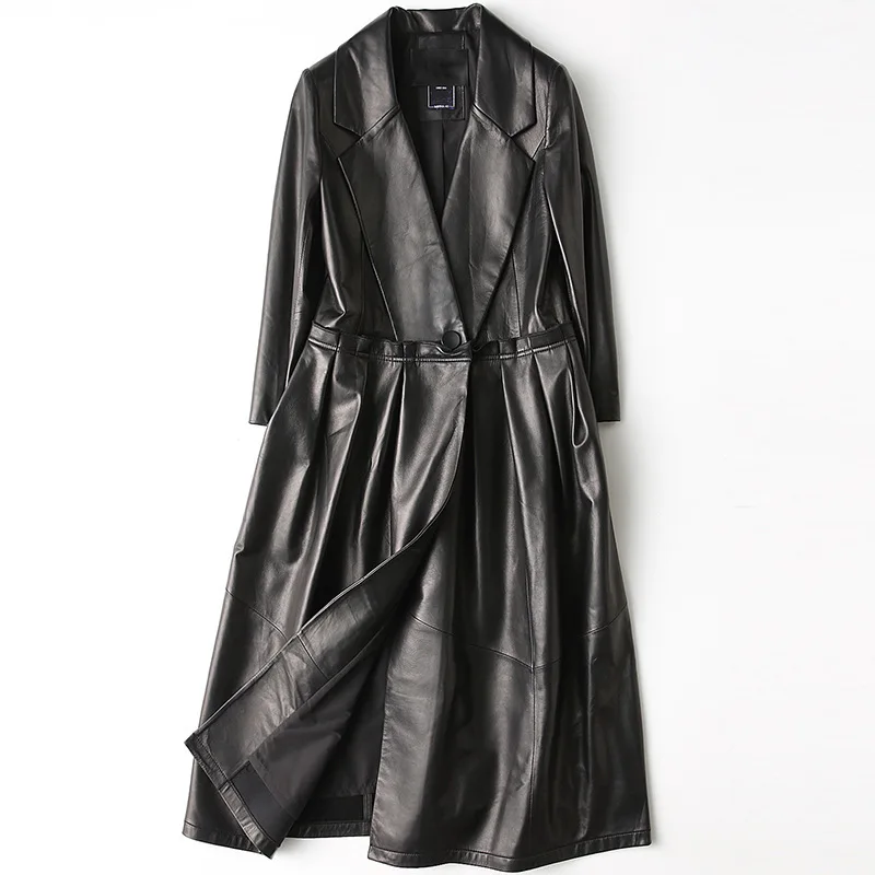 

Genuine Leather Jacket Women Real Sheepskin Coat Autumn Winter Korean Fashion Long Jacket Campera Mujer HQ18-YXG8123A YY353