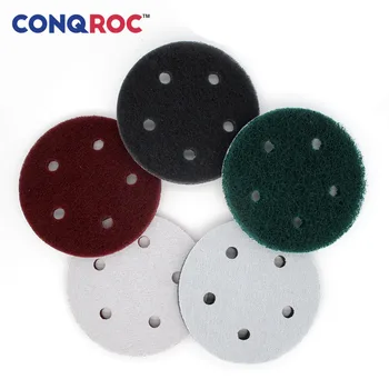 

10pcs 125mm 5 Inch Scouring Discs Hook Loop 5 Holes Scouring Pads Grout Power Scrubber Cleaning Sanding Rust Remover