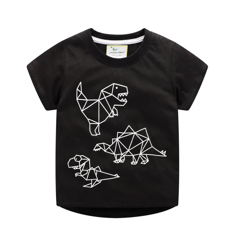 Jumping meter/Детские хлопковые футболки Летние Мультяшные мальчики девочки футболки Новое поступление года, детские топы, футболки с принтом животных для мальчиков