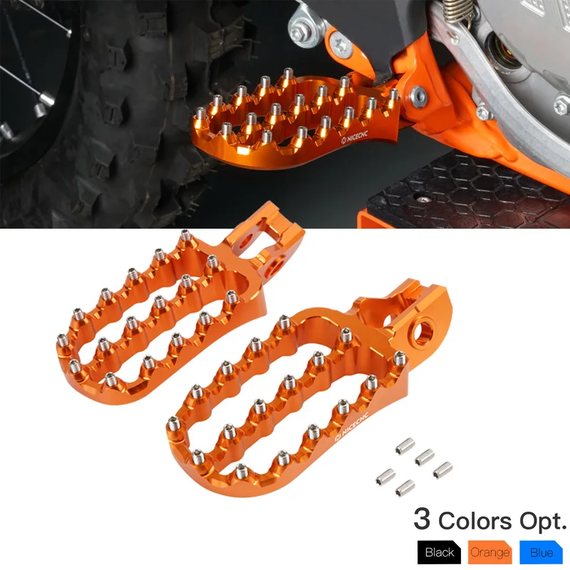 Nicecnc Motocross Wide Footrest Footpeg Foot Pegs For Ktm 125 200 250 300 350 400 450 500 Exc
