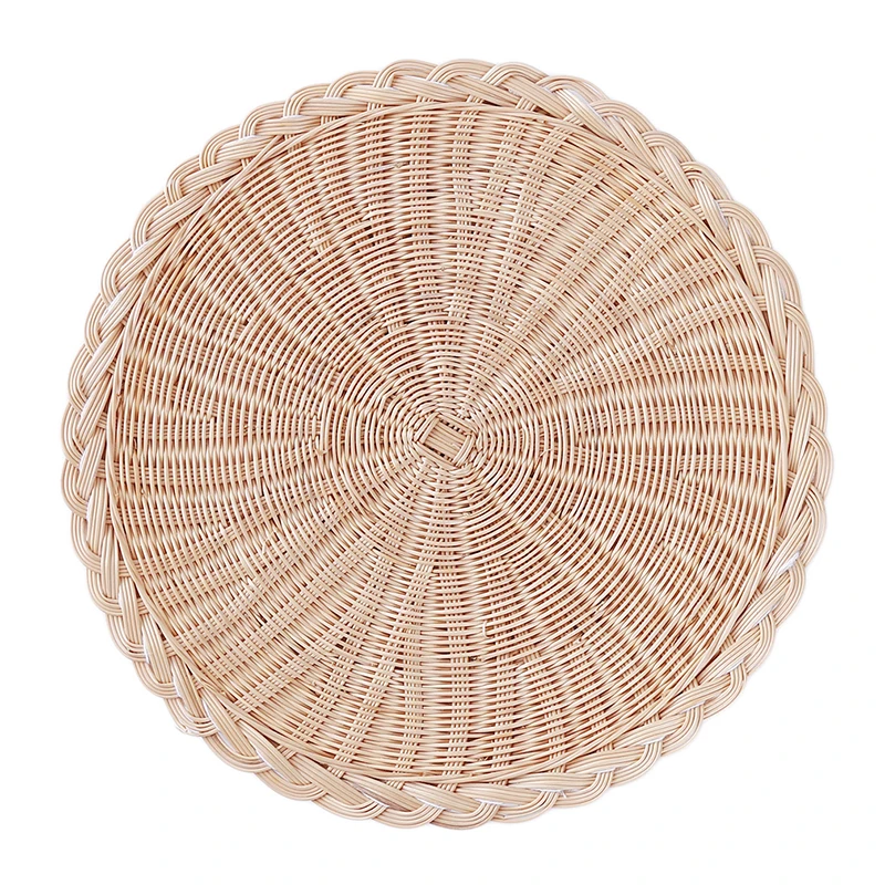 Natural Woven Heat Resistant Cup Mug Mat Coffee Tea Hot Drink posavasos placemat Kitchen Accessories Decoration - Color: diameter 18cm