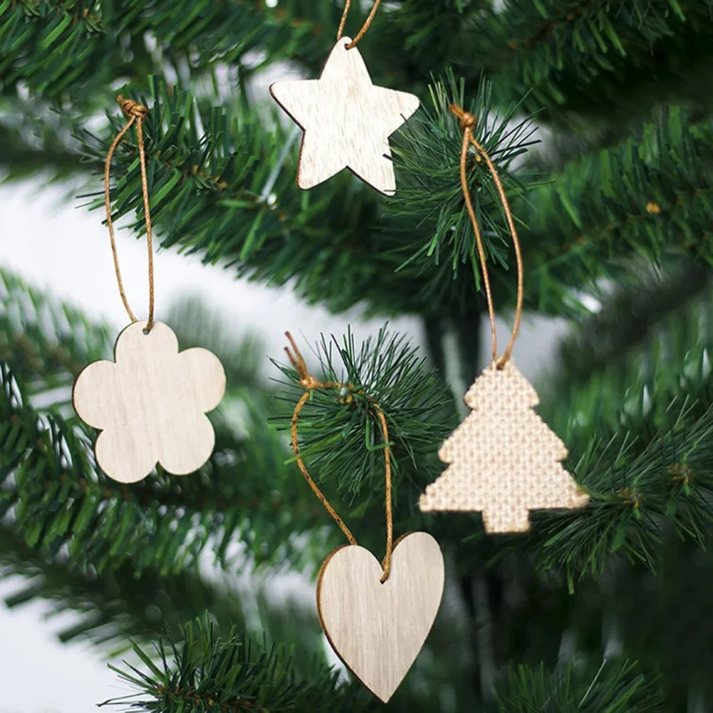 New Christmas decoration pendant holiday supplies wooden Christmas tree ornaments living room wall bedroom ornaments