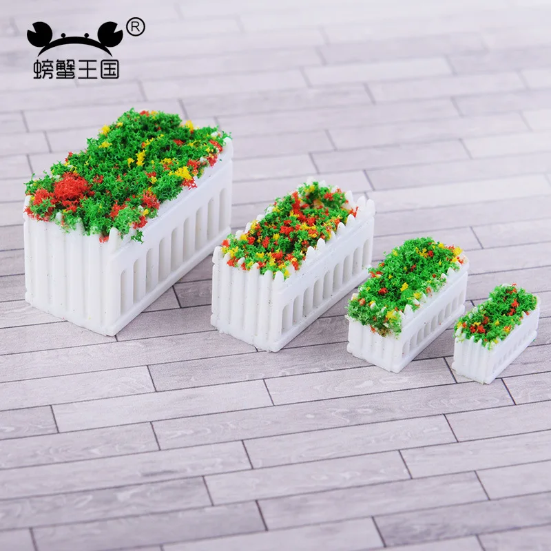  Model Material DIY Architecture Model Sand Table Model Background Park Outdoor White Planter Flower