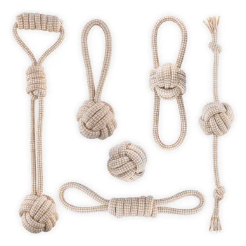 

6 Pcs Dog Rope Toys, Cotton Rope Reinforced Durable Interactive Chewing Toys for Teeth Cleaning and Disease Prevention