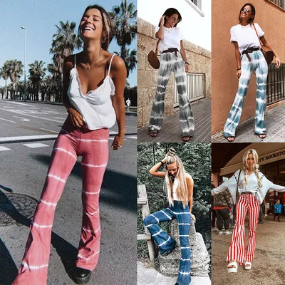 WeiYao 2021 New Women Flare Pants Tie 