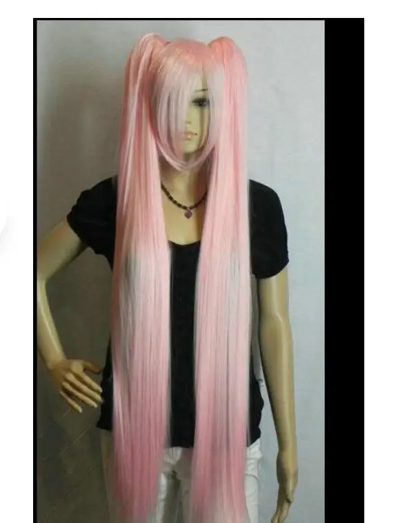 zhaoxia++01356@Q8@COSPLAY PINK Wig+2xClip On Ponytail Cos Wig Hair | Тематическая одежда и униформа