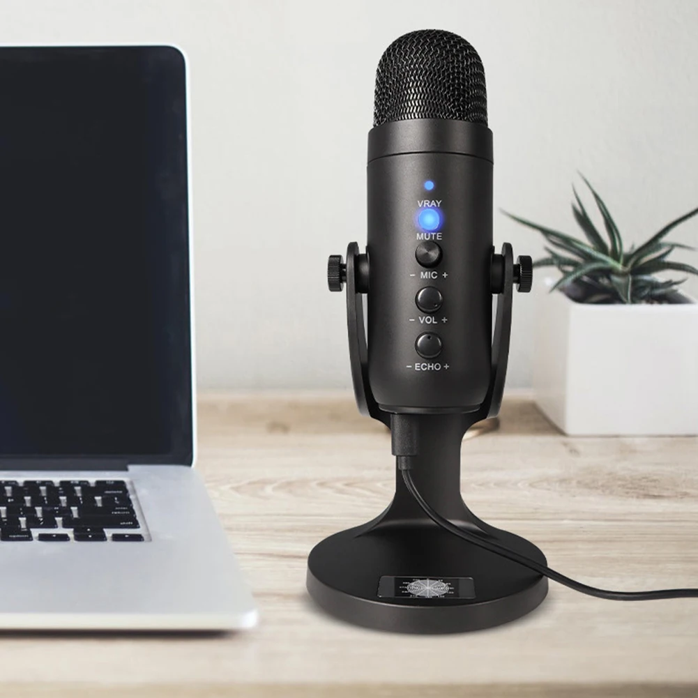 USB конденсаторный микрофон для пения и игровой записи профессиональный