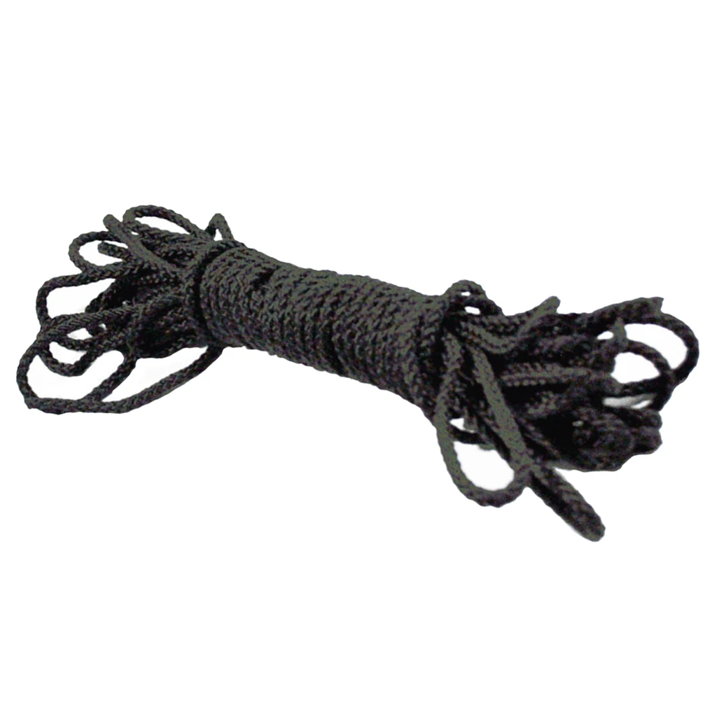 Black Double Braided Nylon Dock Lines Boat Lines Ropes for Mooring Boats, 9mx4mm