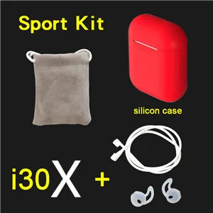 i30X sport red I30 X 1:1 TWS 5 часов мощности беспроводные наушники Bluetooth наушники 8D бас наушники PK W1 чип i10 i11 i12 i9s i20 i30 - Цвет: i30X sport red