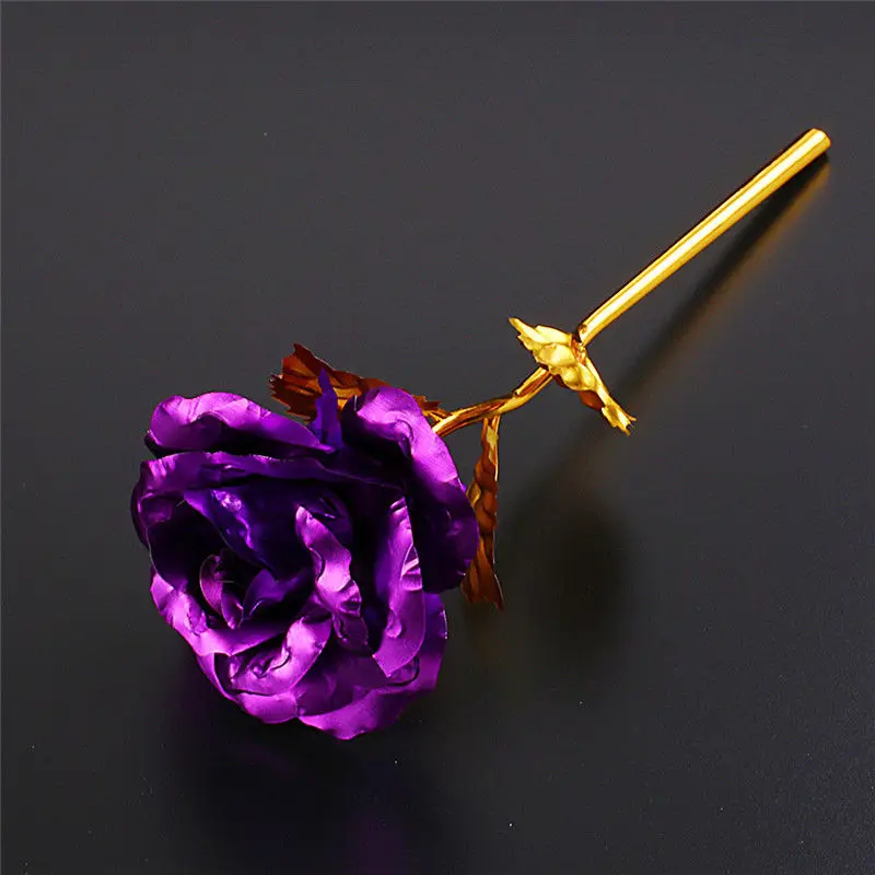 Rose Flower 24K Gold Plated Golden Valentine's Day Wedding Birthday Gifts Girlfriend Gift 6 Color Available For Festival Gifts