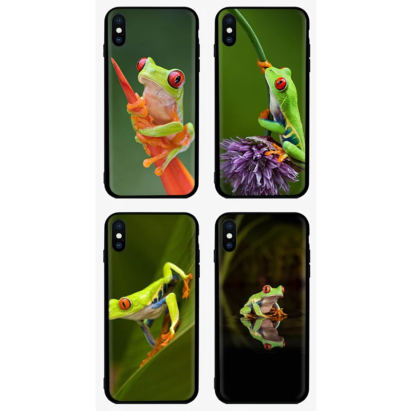 EWAU лягушка Животные Мягкий силиконовый чехол для телефона чехол для iPhone 5 5S SE 6 6s 7 8 Plus X XR XS 11 Pro MAX