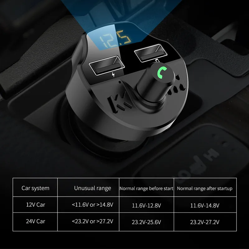 Tancredy MP3 плеер Fm передатчик 3.1A двойное USB Автомобильное зарядное устройство с светодиодный дисплей зарядное устройство для телефона автомобильный комплект Bluetooth для стайлинга автомобиля