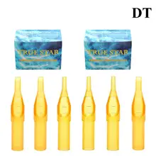 50 шт. 3D 5D 8D 11D 14D Размер желтые одноразовые наконечники татуировки Ассорти пластиковые классические наконечники для тату-машины
