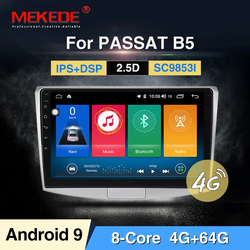 4G LTE 9853 Android 9 0 Автомобильная стерео медиа gps навигация Автомагнитола для VW Passat B6 B7
