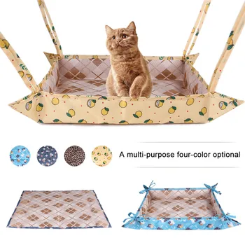 

Soft Cat Hammock Hanging Cats Beds Summer Cooling Pet Mat Small Dog Nest Short Plush Warm kitten House Cushion For Cat Suppllies