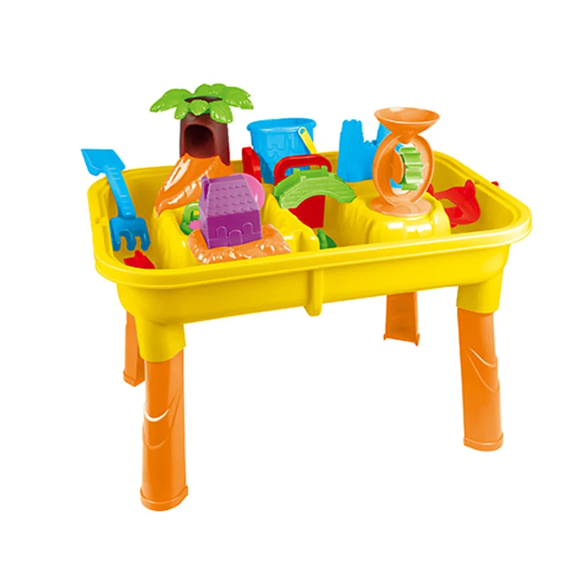 

Children Beach Table Play Sand Play with Water Multifunctional Table Baby Dredging Tool Beach Set