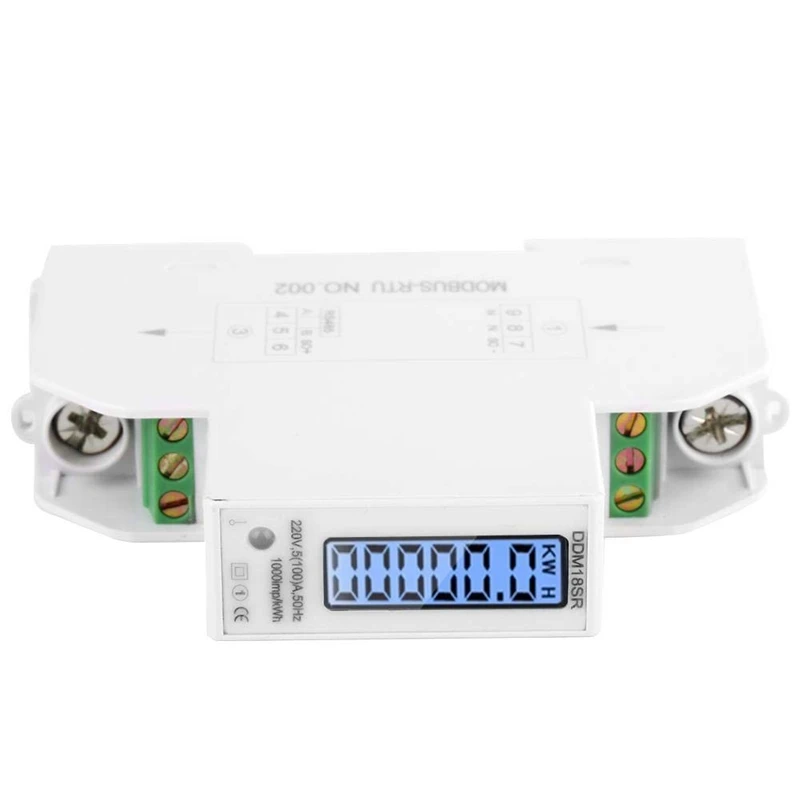 SHGO HOT-DDM18SR 220 В счетчик энергии ЖК-дисплей цифровой дисплей однофазный din-рейку потребление электроэнергии цифровой ваттметр