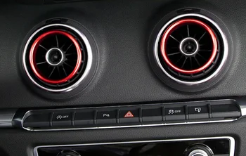 

Center Console Air Conditioner Outlet Frame Cover Trim For Audi A3 8V 2013-2019 Interior Red Blue Silver Air Vents Circle Decals