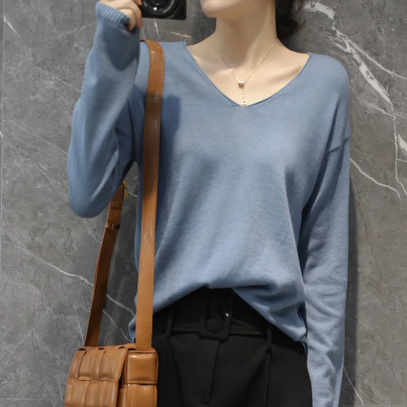 Cashmere Sweater 2021 Spring Autumn V-neck knitted Winter women sweaters and pullovers pull femme hiver jumper pullover | Женская одежда