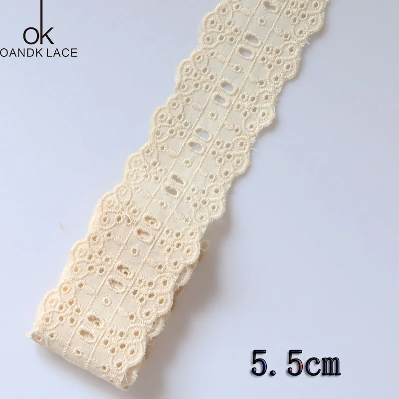 5 yard latest cotton embroidery lace taping ribbon lace neckline applique GUI pure fabric DIY sewing accessories