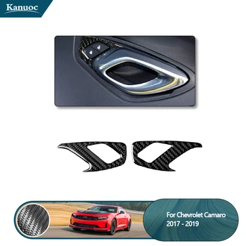 

2Pcs Car styling Carbon Fiber 3D Sticker of Car Inner Door Lock Switch button Frame for Chevrolet Camaro 2017-2019