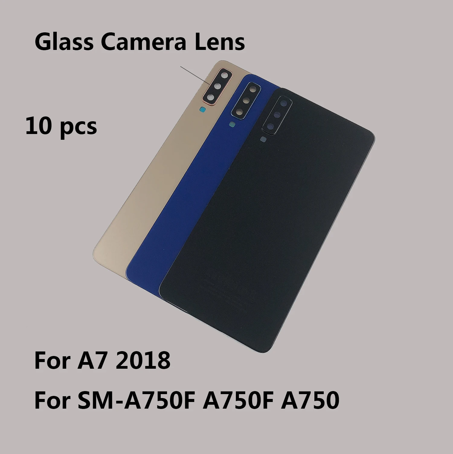 10 шт./корпус Стекло для Samsung Galaxy A7 SM-A750F A750F A750 крышка батареи задняя крышка+ объектив камеры+ наклейка