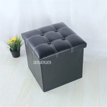 

Non Woven Fabric Density Board Sponge PU Leather Clothes Toy Foldable Storage Square Stool Storage Box Footstool Shoe Bench