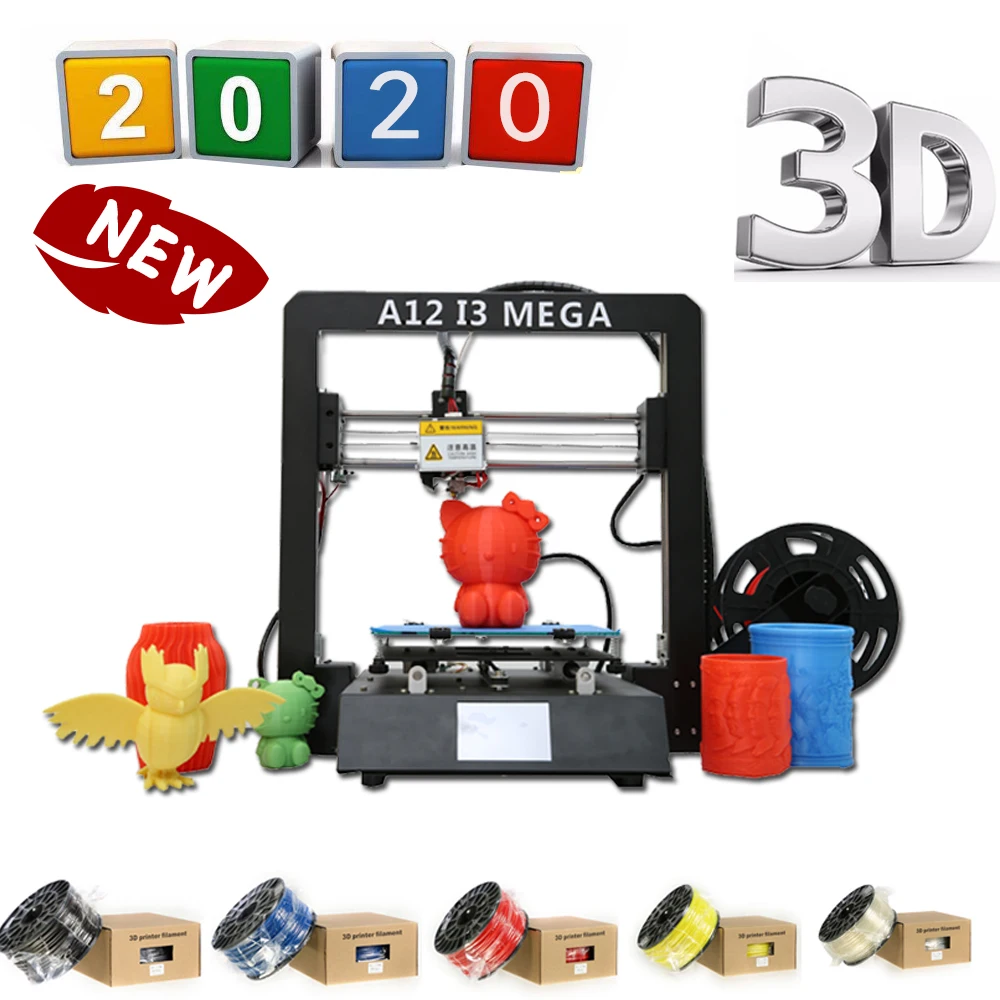 3D Printer 2019 New pattern A12 I3 High-precision Giant Metal frame fittings Rapid assembly 3d Drucker Kits Filament | Компьютеры и