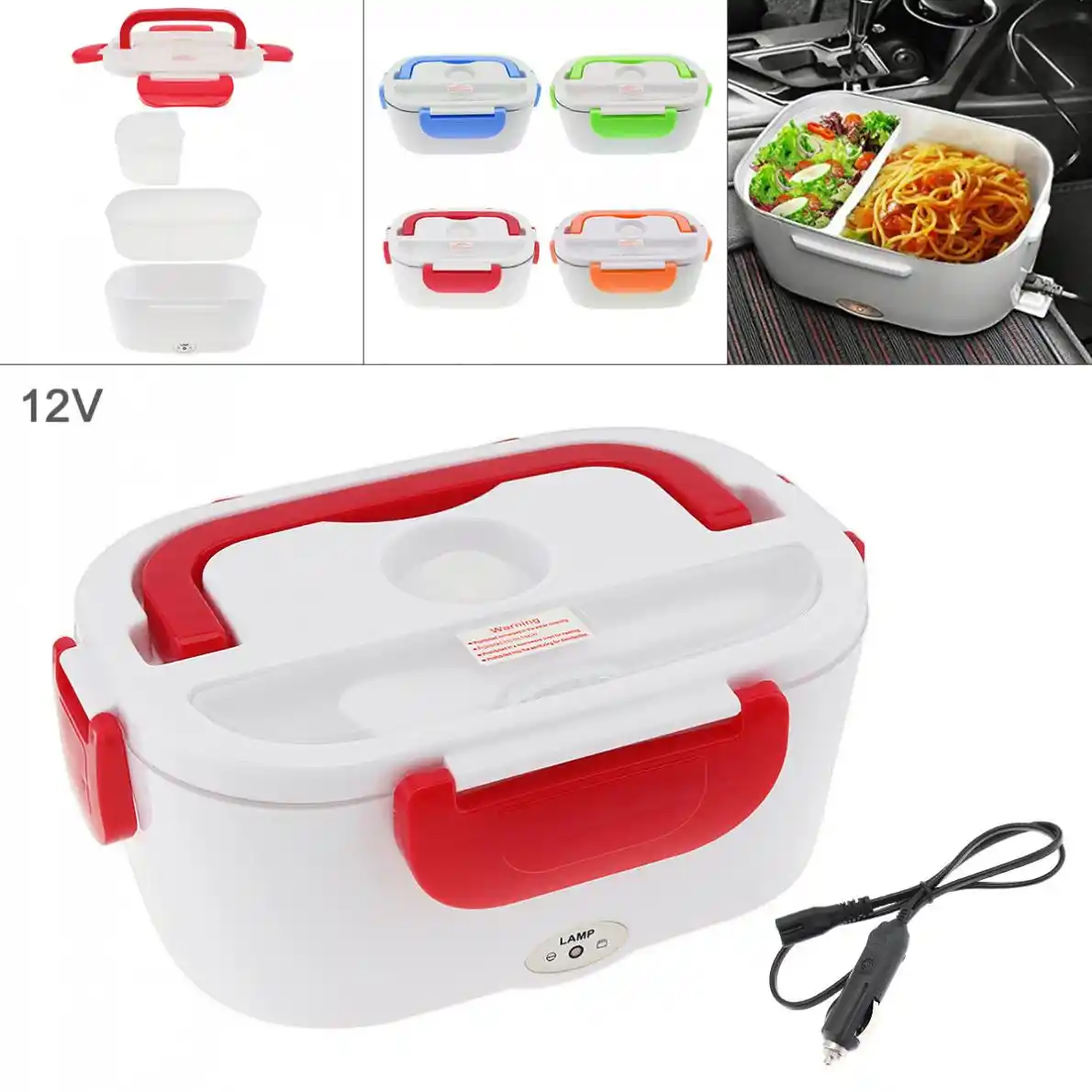 12v 1 5l Tasinabilir Split Tip Gida Isiticisi Isitma Tutmak Elektrikli Yemek Kabi Kasik 12v Sarj Hatti Araba Lunch Boxes Aliexpress
