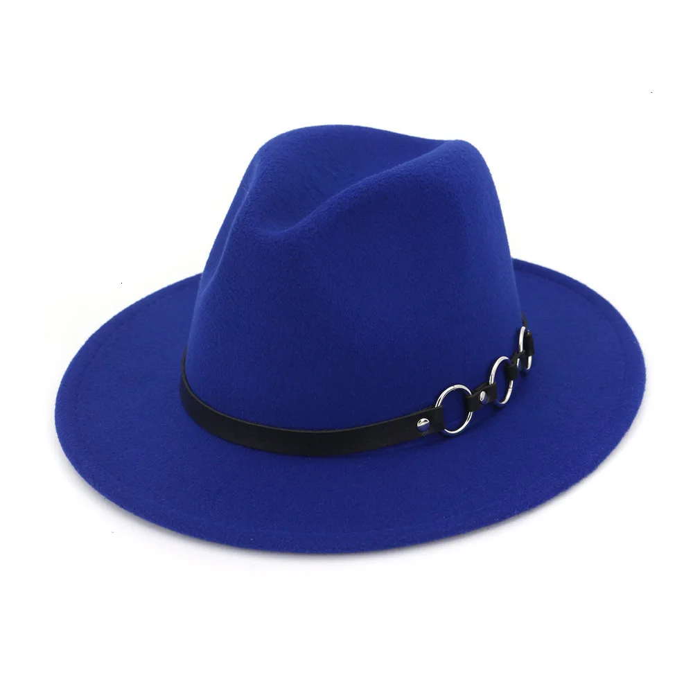 Women Woolen Formal Hat Ladies Wide Brim Hats Fedora Female Elegant Retro Wool Cap Autumn Hats For Women Casual Church Hat