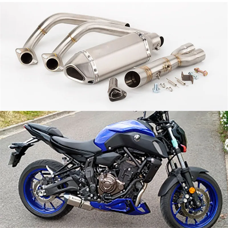 MT-07 Full Set Motorcycle Moto Exhaust Pipe And Link With DB Killer For YAMAH FZ07 MT07 2014 2015 2016 2017 Year | Автомобили и