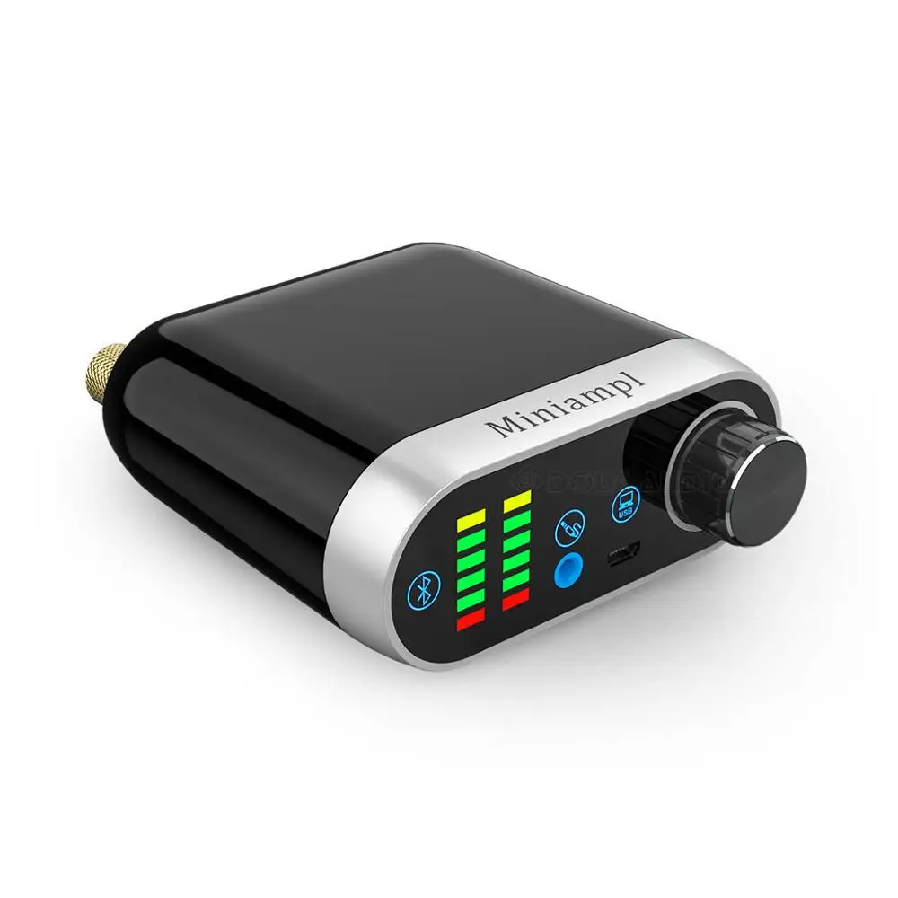 Черный Nobsound HiFi мини Bluetooth 5,0 HiFi усилитель мощности класса D Цифровой усилитель USB звуковая карта AUX 50 Вт* 2 для мобильного планшета MP3 - Цвет: Черный