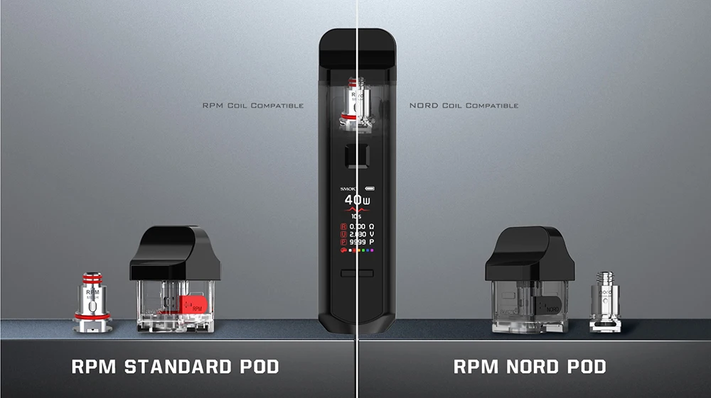 SMOK RPM40 Pod Комплект Vape 40 Вт 1500 мАч батарея 4,3 мл бак RPM сетка 4,5 Ом катушка мл Nord Pod RBA электронная сигарета испаритель