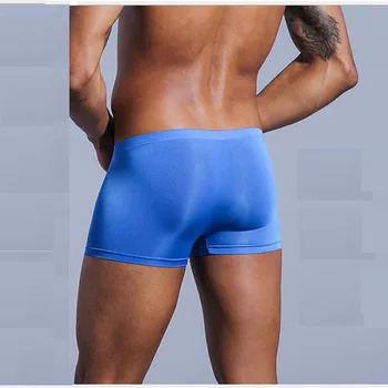 

Very thin men's underwear nylon ice silk boxers double bagged high-interest high-stretch boxers